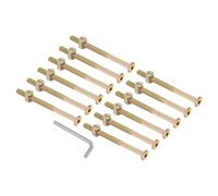 PATIKIL M6 x 85mm Bunk Bed Bolts, 12 Pack Hex Drive Socket Cap Barrel Screws Bolt Nuts Assortment Kit with 1Pcs Wrench for Furniture Bed, Zinc Color