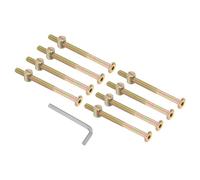 PATIKIL M6 x 85mm Bunk Bed Bolts, 8 Pack Hex Drive Socket Cap Barrel Screws Bolt Nuts Assortment Kit with 1Pcs Wrench for Furniture Bed, Zinc Color
