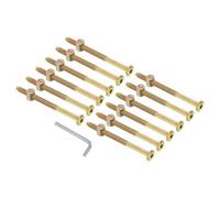 PATIKIL M6 x 90mm Bunk Bed Bolts, 12 Pack Hex Drive Socket Cap Barrel Screws Bolt Nuts Assortment Kit with 1Pcs Wrench for Furniture Bed, Zinc Color