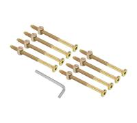 PATIKIL M6 x 90mm Bunk Bed Bolts, 8 Pack Hex Drive Socket Cap Barrel Screws Bolt Nuts Assortment Kit with 1Pcs Wrench for Furniture Bed, Zinc Color