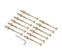 PATIKIL M6 x 95mm Bunk Bed Bolts, 12 Pack Hex Drive Socket Cap Barrel Screws Bolt Nuts Assortment Kit with 1Pcs Wrench for Furniture Bed, Zinc Color