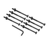 PATIKIL M6 x 95mm Bunk Bed Bolts, 8 Pack Hex Drive Socket Cap Barrel Screws Bolt Nuts Assortment Kit with 1Pcs Wrench for Furniture Bed, Black