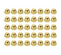 PATIKIL M6x1 Acorn Hex Bolt Covers, 40 Pcs Dome Head Carbon Steel Hexagon Decorative Cap Nuts for Home Repair, Industrial Equipment Fasteners, Gold Tone