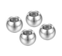 PATIKIL M6x10mm Ball Nuts Knob, 4 Pack Female Thread 304 Stainless Steel Round Blind Hole Screw Cap Cover for Lighting Machinery DIY Decoration, Silver