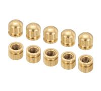 PATIKIL M6x10x10mm Cap Nut, 10 Pack Acorn Nut Screw Knob Cap Insert Bolt Cover Female Thread Knurled Decorative Hardware Fittings Lamp Light Fixtures