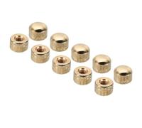 PATIKIL M6x11x14 Cap Nut, 15 Pcs Acorn Nut Screw Knob Cap Insert Bolt Cover Female Thread Knurled Decorative Hardware Fittings Light Fixtures, French Gold