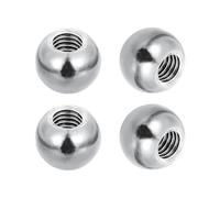 PATIKIL M6x12.7mm Ball Nuts Knob, 4pcs 304 Stainless Steel Round Solid Blind Hole Decorative Screw Cap Cover Machinery Handle Hardware