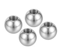 PATIKIL M6x12mm Ball Nuts Knob, 4 Pack Female Thread 304 Stainless Steel Round Blind Hole Screw Cap Cover for Lighting Machinery DIY Decoration, Silver