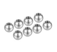 PATIKIL M6x12mm Ball Nuts Knob, 8 Pack Female Thread 304 Stainless Steel Round Blind Hole Screw Cap Cover for Lighting Machinery DIY Decoration, Silver