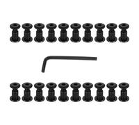 PATIKIL M6x12mm Male Hex Chicago Screws, 20Pcs Carbon Steel Metric Hex Drive Socket Cap Binding Post Screw Posts for Scrapbook Leather Belt Album Furniture, Black(Female 8x10mm)