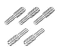 PATIKIL M6x15 to M8x15 Double End Threaded Stud Screw Bolt, 5 Pack Slotted Head 304 Stainless Steel Rod Bolts Thread Reducer Adapter for Furniture Fastener, 30mm Long