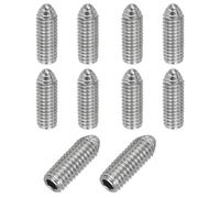 PATIKIL M6x16mm Ball Point Set Screws, 10 Pcs 304 Stainless Steel Hex Socket Spring Ball Point Grub Screws for Industrial Machine Home Furniture Workplaces, Silver