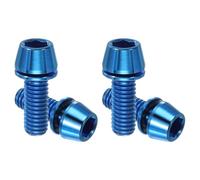 PATIKIL M6x16mm Titanium Bicycle Stem Bolt, 4 Pack Hex Tapered Head Bolt Mountain Bike Screw Replacement with Washer for Bicycle Stem Parts, Blue