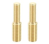 PATIKIL M6x16mm to M8x16mm Double End Threaded Stud Screw Bolt, 2 Pack Brass Rod Bolts Thread Reducer Adapter for Furniture Fastener, Hardware Connector