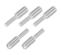 PATIKIL M6x20 to M10x20 Double End Threaded Stud Screw Bolt, 5 Pack Slotted Head 304 Stainless Steel Rod Bolts Thread Reducer Adapter for Furniture Fastener, 40mm Long