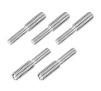 PATIKIL M6x20 to M8x20 Double End Threaded Stud Screw Bolt, 5 Pack Slotted Head 304 Stainless Steel Rod Bolts Thread Reducer Adapter for Furniture Fastener, 40mm Long