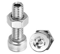 PATIKIL M6x20mm Hexagon Socket Screw, 2 Set Cylindrical Hexagon Socket Screw Nut Kit Lamp Threading Screws Through Hole Fasteners, 304 Stainless Steel