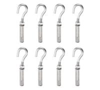 PATIKIL M6x40mm Concrete Eye Bolts, 8 Pcs 304 Stainless Steel Expansion Concrete Wall Anchors Eyebolt Heavy Duty Expansion Hook Bolt Fastener Small Open for Wall Masonry