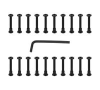 PATIKIL M6x50mm Male Hex Chicago Screws, 20Pcs Carbon Steel Metric Hex Drive Socket Cap Binding Post Screw Posts for Scrapbook Leather Belt Album Furniture, Black(Female 8x10mm)