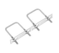 PATIKIL M6x50x80mm Square U-Bolts Kit, 2Set 304 Stainless Steel Square U Shaped Bolts Replacement Parts with Frame Plates and Nuts for Ski Board Sailboat Trailer