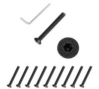 PATIKIL M6x55 mm Flat Head Socket Cap Screws, 10 Pcs Carbon Steel Flat Countersunk Bolts Hex Socket Drive Machine Screws Full Thread Grade 10.9 with Hex Spanner, Black