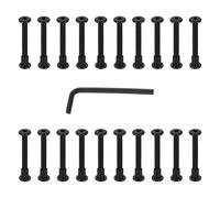 PATIKIL M6x55mm Male Hex Chicago Screws, 20Pcs Carbon Steel Metric Hex Drive Socket Cap Binding Post Screw Posts for Scrapbook Leather Belt Album Furniture, Black(Female 8x10mm)