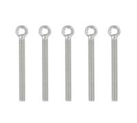 PATIKIL M6x65mm Lifting Shoulder Eye Bolts, 5 Pcs Machinery Shoulder Lifting Screw Bolt 304 Stainless Steel Threaded Screw Eyebolt for Lifting Hanging Valves Fasteners, Silver