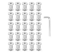 PATIKIL M6x6mm Hex Chicago Screws 8x12mm, 20Pcs 304 Stainless Steel Metric Hex Drive Socket Cap Binding Post Screw Posts for Scrapbook Leather Belt Album Furniture Repair, Silver