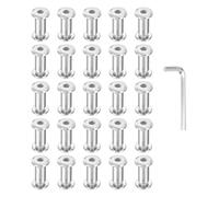 PATIKIL M6x6mm Hex Chicago Screws 8x16mm, 20Pcs 304 Stainless Steel Metric Hex Drive Socket Cap Binding Post Screw Posts for Scrapbook Leather Belt Album Furniture Repair, Silver