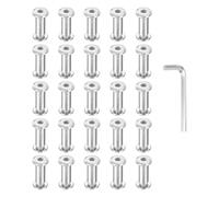 PATIKIL M6x6mm Hex Chicago Screws 8x20mm, 20Pcs 304 Stainless Steel Metric Hex Drive Socket Cap Binding Post Screw Posts for Scrapbook Leather Belt Album Furniture Repair, Silver