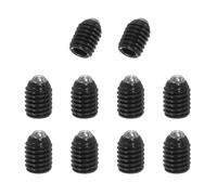 PATIKIL M6x8mm Ball Point Set Screws, 10 Pcs Carbon Steel Hex Socket Spring Plungers Grub Screw for Industrial Machine Home Furniture Workplaces, Black