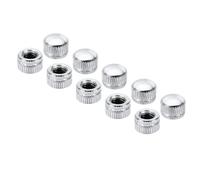 PATIKIL M6x9x11 Cap Nut, 30 Pcs Acorn Nut Screw Knob Cap Insert Bolt Cover Female Thread Knurled Hardware Fittings Light Fixtures, Silver Tone