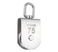 PATIKIL M75 Single Pulley Block, 304 Stainless Steel Heavy Wire Rope Hanging Wire Towing Wheel Lifting Crane Swivel Hook, Loading 750KG/1653LBS