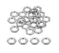 PATIKIL M7x1x2mm Steel Hex Nuts, 25Pcs Metric Fine Thread Carbon Steel Zinc Plated Finished Hardware Screw Nuts Fasteners for Machinery Manufacturing, Industrial Use, 10mm Width