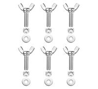 PATIKIL M8-1.25 x 25 mm Wing Butterfly Screw, 6 Pcs 304 Stainless Steel Wing Nuts and Bolts Machine Fastener Thumb Hand Screws for Electronic Equipment DIY Tools, Silver