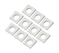 PATIKIL M8 Beveled Square Washers, 20 Pcs Thickness 2 to 4.7mm Heavy Duty Galvanized Wedge Washers in Plain Carbon Steel for Shim Leveling Fastener Hardware, White