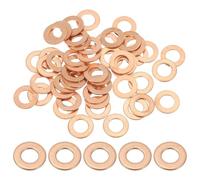 PATIKIL M8 Copper Washer Sealing Ring, 50 Pieces 8mm ID 14mm OD 1mm Thickness Metric Flat Sealing Gasket Crush Washer for Screws Bolt Sump Plugs Oil Drain