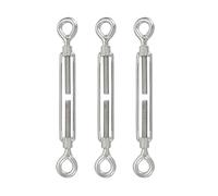 PATIKIL M8 Eye & Eye Turnbuckle, 3 Pcs 304 Stainless Steel Wire Rope Tension Adjustable Cable Railing Tensioner for Tightening Up Metal Cable Wire Shade Sail Hardware