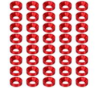 PATIKIL M8 Finish Countersunk Washer, 40pcs Anodized Aluminum Alloy Flat Cup Head Screw Gasket Bolt for Mechanical Accessories Parts DIY Models, Red
