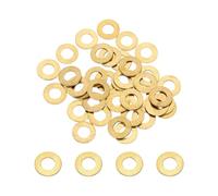 PATIKIL M8 Flat Washers, 56PCS 16mm OD 1mm Thick Brass Ring Thin Flat Spacers Metal Sealing Gasket Ring for Screw Bolt Faucets Hose