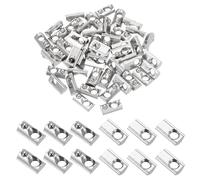 PATIKIL M8 Half Round Roll in Spring t Nuts, 50 Pcs 3030 Series Carbon Steel t Slot Spring Nuts for 8mm Aluminum Extrusion Profile 3D Printer DIY Tools Furniture Assembly, Silver