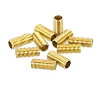 PATIKIL M8 Lamp Pipe, 10 Pack 18mm Threaded Hollow Tube Adapter Brass Coupler Connector Pipe Fitting