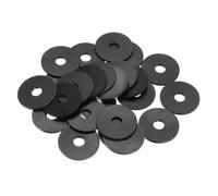 PATIKIL M8 Nylon Flat Washer, 24 Pcs 8mm ID 30mm OD 2mm Thick Plastic Sealing Gasket Spacer for Fasten Screws Flanges Faucet Pipe Valves, Black
