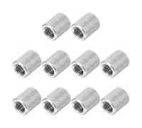 PATIKIL M8 Round Connector Nuts, 10 Pcs 0.47"OD x 0.59"H 304 Stainless Steel Round Knurled Thumb Coupling Nut Sleeve Threaded Rod Bar Stud Tube Hardware Fastener for Camera Lamp Bracket