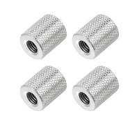 PATIKIL M8 Round Connector Nuts, 4 Pcs 0.63"OD x 0.79"H 304 Stainless Steel Round Knurled Thumb Coupling Nut Sleeve Threaded Rod Bar Stud Tube Hardware Fastener for Camera Lamp Bracket