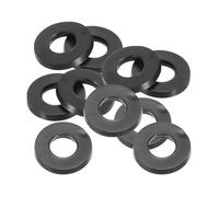 PATIKIL M8 Rubber Flat Washer, 10 Pack 8mm ID 16mm OD 2mm Thick Sealing Spacer Gasket Ring for Faucet Pipe Water Hose Fastener Bolt, Black
