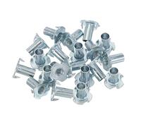 PATIKIL M8 T-Nuts, 20 Pcs Zinc Plated Steel 4-Pronged Tee Blind Nut 20 mm Length Four-jaw t Nuts Threaded Inserts Hardware for Wood Furniture Cabinetry Rock Climbing Holds