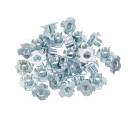 PATIKIL M8 T-Nuts, 30 Pcs Zinc Plated Steel 4-Pronged Tee Blind Nut 10 mm Length Four-jaw t Nuts Threaded Inserts Hardware for Wood Furniture Cabinetry Rock Climbing Holds