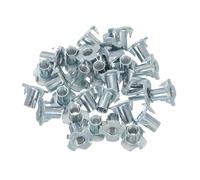 PATIKIL M8 T-Nuts, 30 Pcs Zinc Plated Steel 4-Pronged Tee Blind Nut 16 mm Length Four-jaw t Nuts Threaded Inserts Hardware for Wood Furniture Cabinetry Rock Climbing Holds