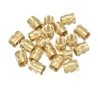 PATIKIL M8 Threaded Inserts M8x12x10mm, 20 Pcs Brass Heat Set Insert Female Threaded Inserts Metric Knurled Nuts Embedment Nut for Plastic and 3D Printing Components, Gold